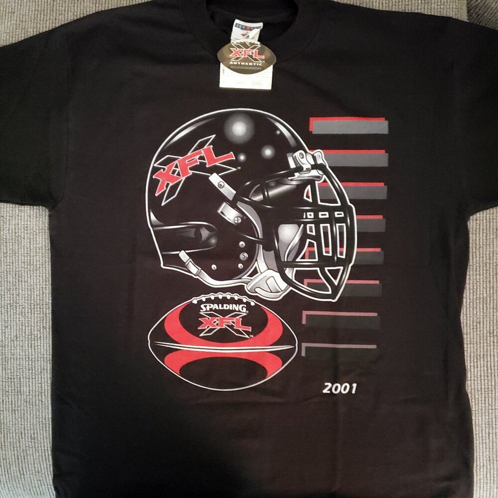 SUPER RARE NEVER WORN 2001 XFL FOOTBALL TEE-SHIRT size Large